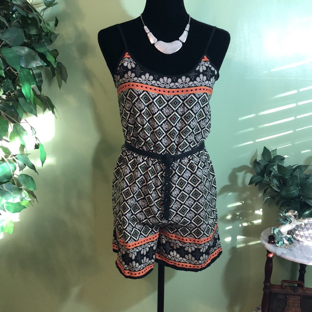 Papaya Romper with Aztec Boho Design size S